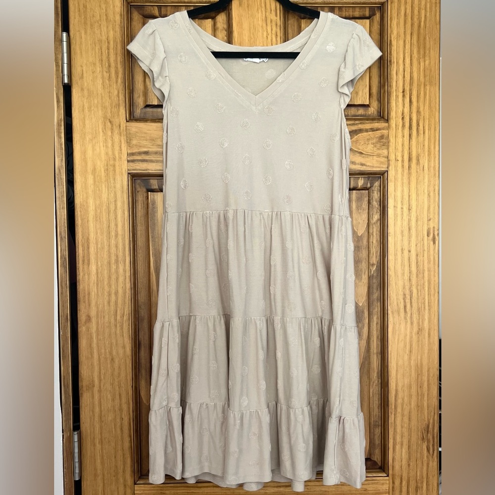 Mine | Tan Polka Dot Dress | Small